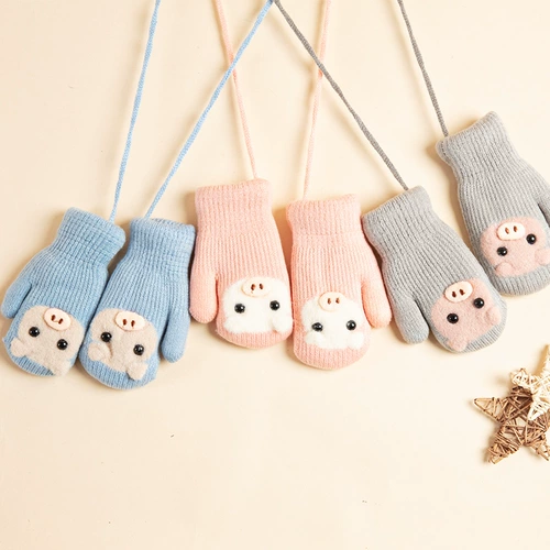 Детские удерживающие тепло милые трикотажные перчатки для раннего возраста для принцессы