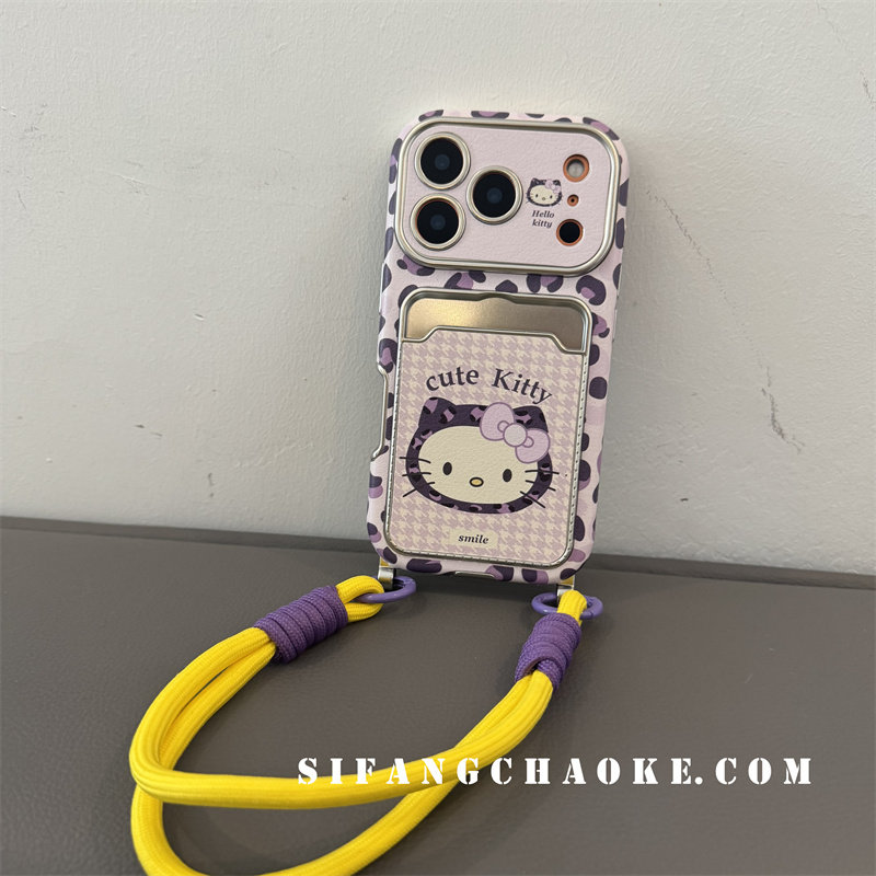 豹纹紫色小猫卡包手绳秋冬适用iPhone17ProMax手机壳16/15/14Promax套简约13/14,3C数码配件,手机保护套/壳,淘宝优惠券,粉丝福利购,淘宝优惠卷