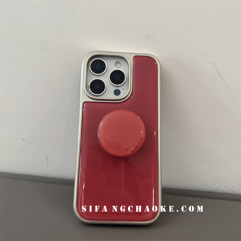 树莓粉色圆形支架侧边电镀初秋适用iPhone17ProMax手机壳15/14/14Pm套15P壳