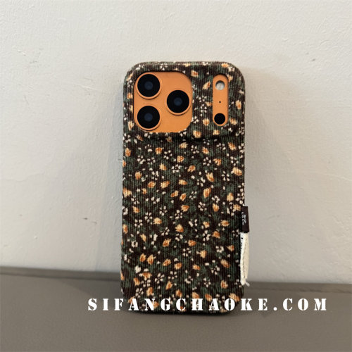 复古小碎花皮质适用iPhone17ProMax手机壳16/15/14Pro壳简约13/14/15P套个性