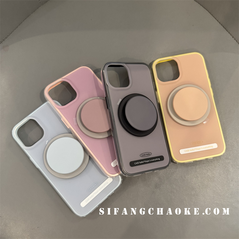 圆形立体磨砂纯色磁吸壳适用iPhone16/15/14Promax套15P/16Pm壳简约13/13P套