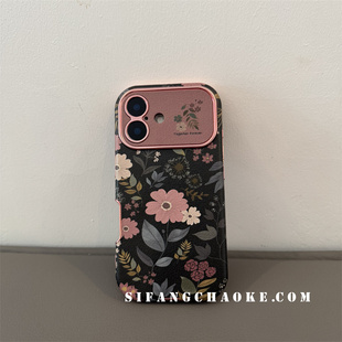 13PM壳 13P 花朵玫粉色大视窗适用iPhone17ProMax手机壳15Pro套15 16Pm壳13