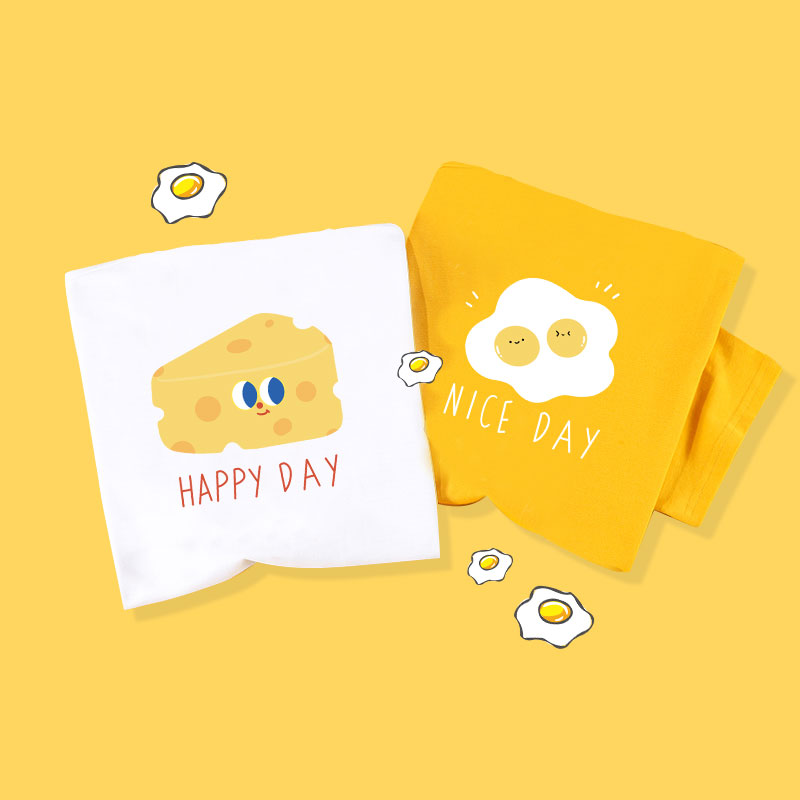 棉牵可爱正肩短袖t恤闺蜜装半袖