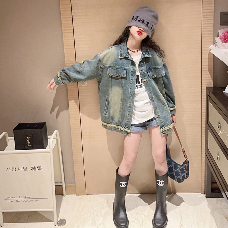 半咖儿童牛仔外套洋气儿童上衣