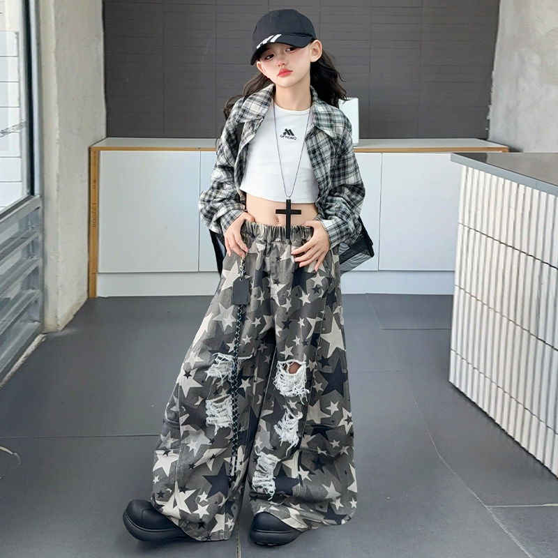 女童裤子秋季儿童街舞阔腿裤秋装
