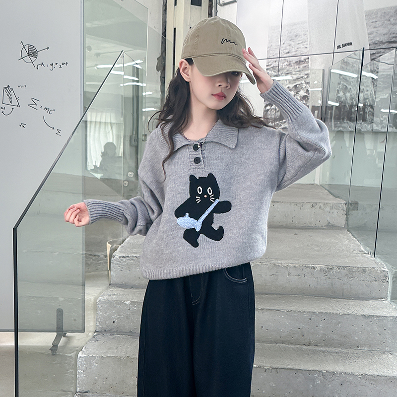 女童毛衣冬装儿童针织衫加厚上衣