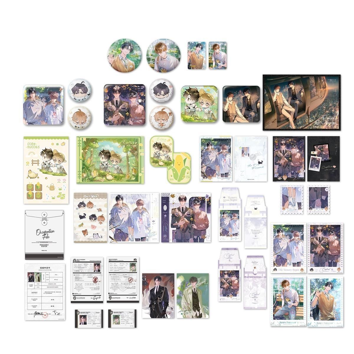 正版 囚于永夜 时光序章徽章 色纸 冰箱贴 书签套组 小卡