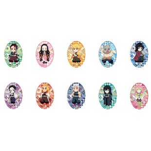 正版 鬼灭之刃 东南亚版 徽章盲抽色纸立牌镭射票