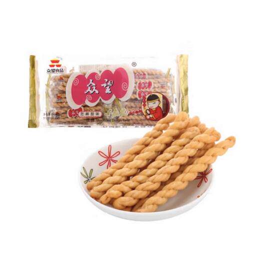 26/6/22 临期众望麻花海苔咸味312g 独立小包装 芝麻甜味312g
