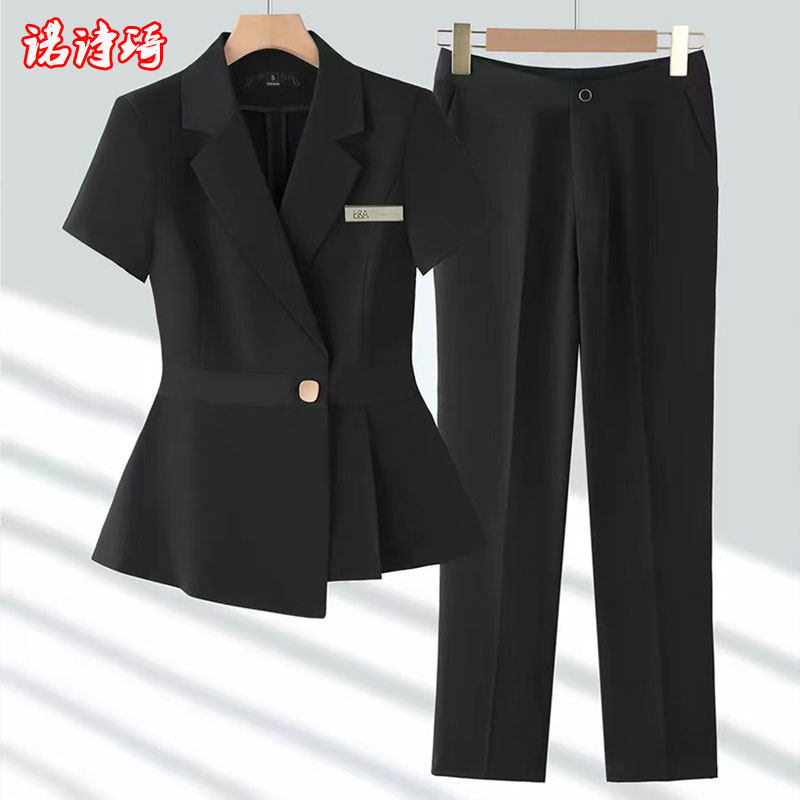 夏季职业西装套装女士气质通勤珠宝店金店美容前台工作服新款工装