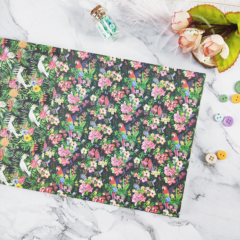 E006 빅 브랜드 CC 핸드북 소재 종이 배경 종이 콜라주 수제 열대 식물 꽃 거북이 잎 무료 배송