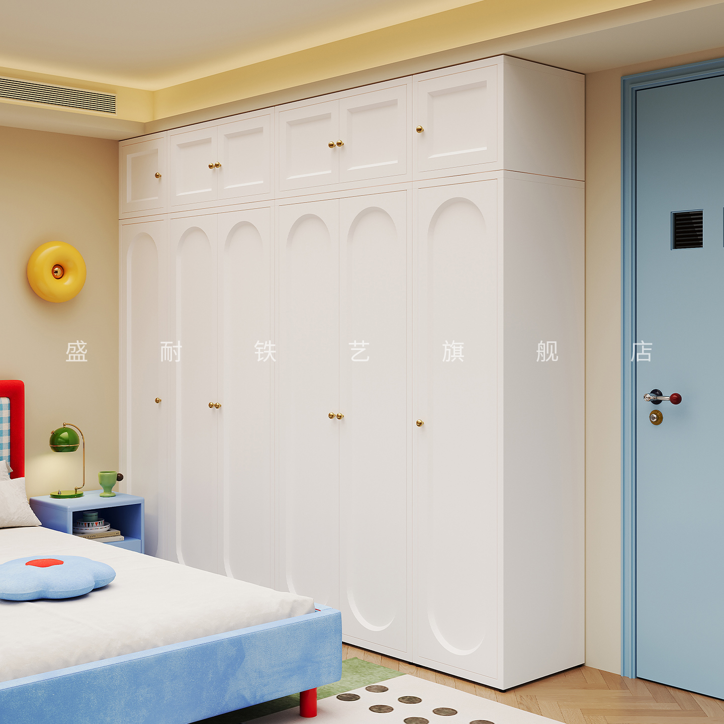 盛耐金属衣柜家用卧室靠墙挂衣柜