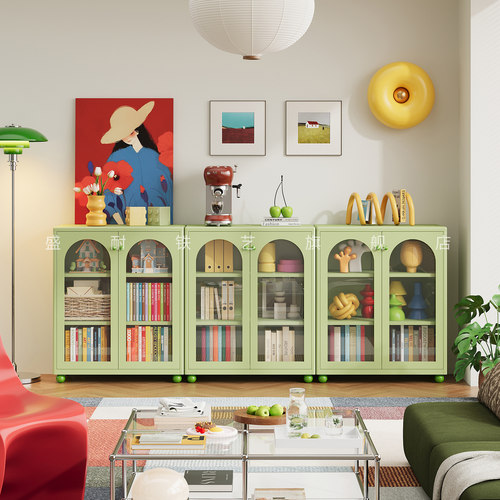 盛耐中古风钢制儿童书房书柜防尘