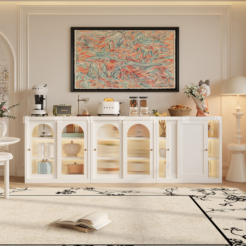 铁艺餐边柜推拉门法式简约