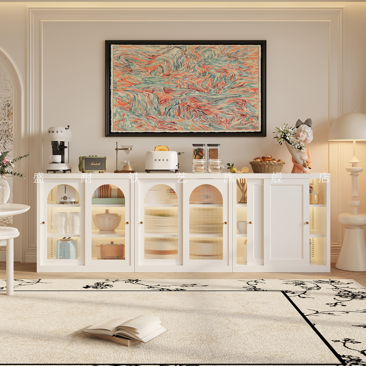 法式书架置物架落地书柜