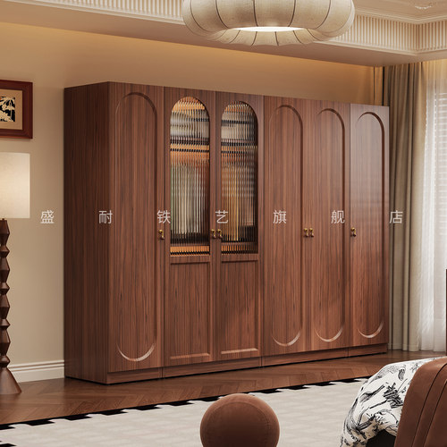 中古风铁皮衣柜防潮家用收纳柜子