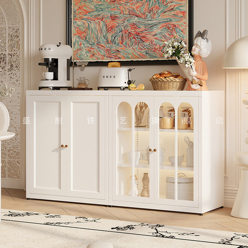 法式铁艺餐边柜一体靠墙现代简约