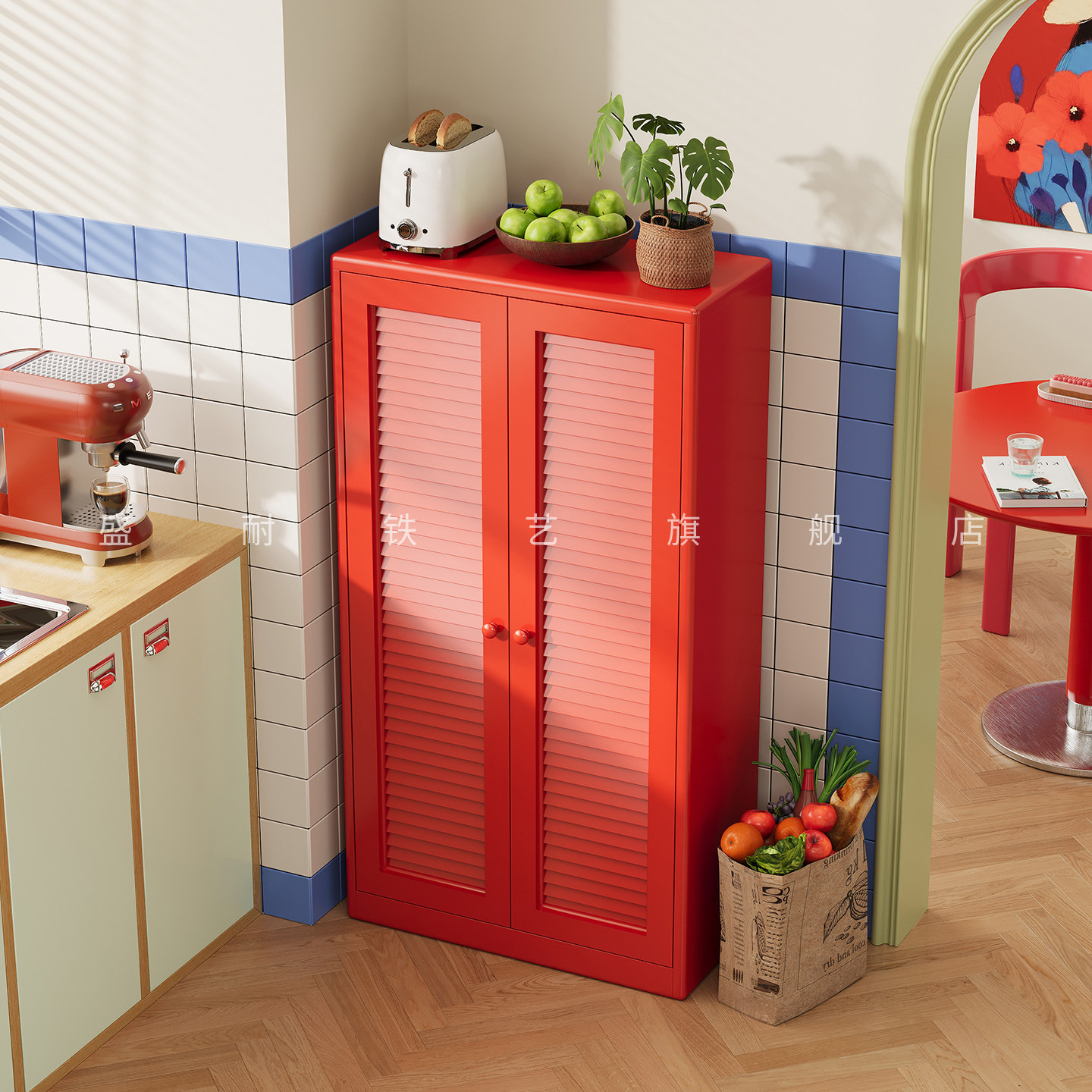 2026新款铁艺置物柜厨房带门多层成品储物柜家电锅碗收纳柜整理柜,厨房/烹饪用具,厨房置物架/置物柜/角架,淘宝优惠券,粉丝福利购,淘宝优惠卷