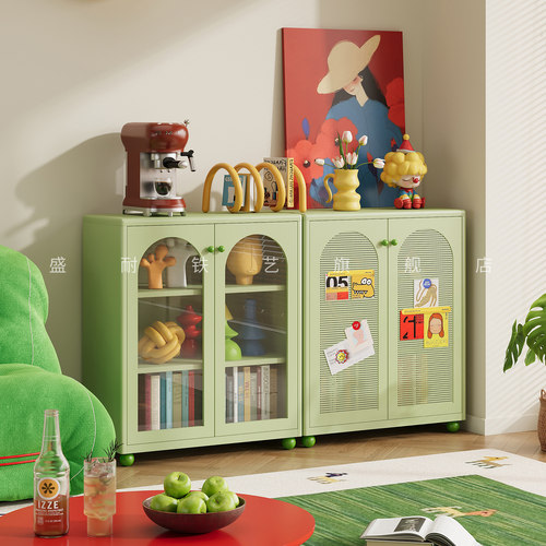 中古风钢制书架小户型客厅多层架