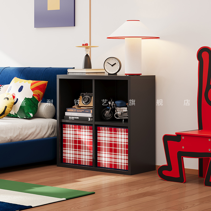 简约现代家用卧室钢制床头格子柜