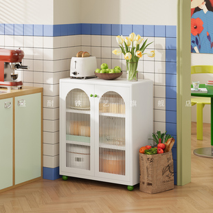 创意钢制厨房2026新款置物柜小户型家用小家电锅碗收纳架子储物柜