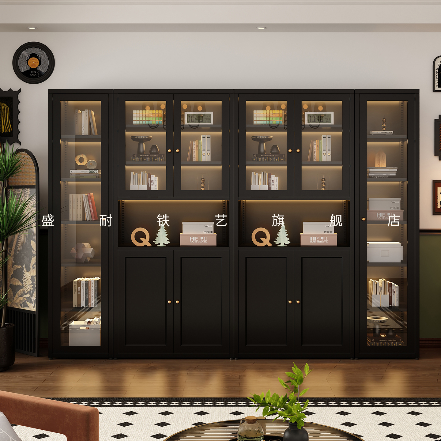 法式复古风书柜书架储物柜