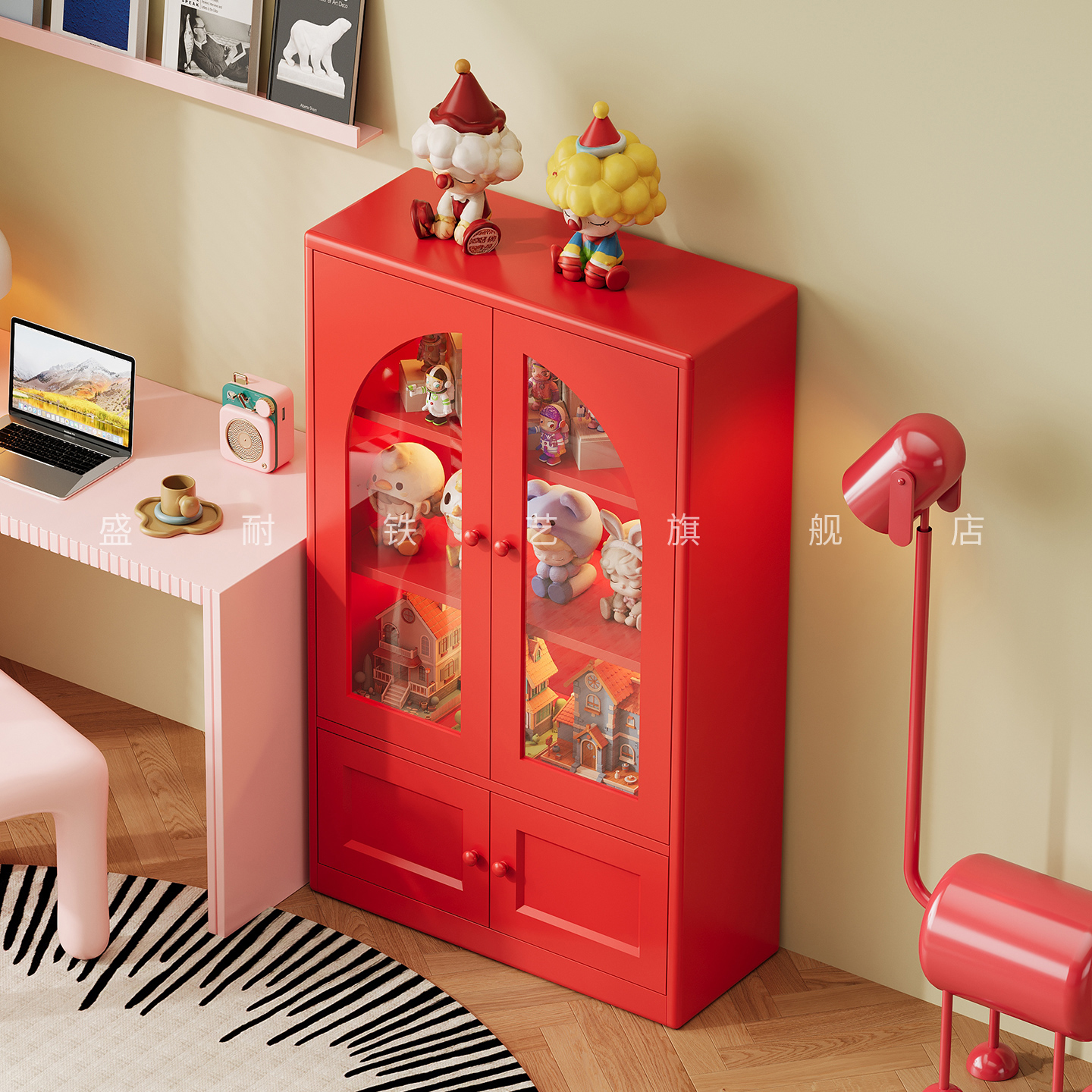 铁艺书柜置物架手办柜展示柜痛柜