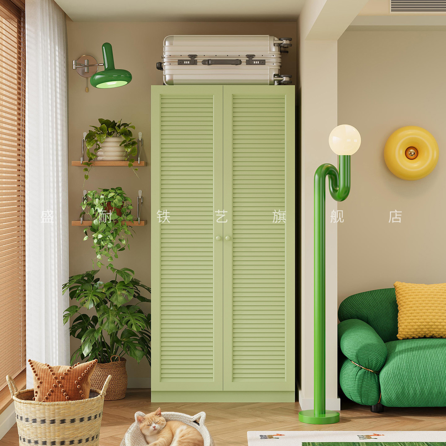 阳台储物柜防水防晒家用户外多功能杂物柜防尘加厚储物柜铁皮柜子