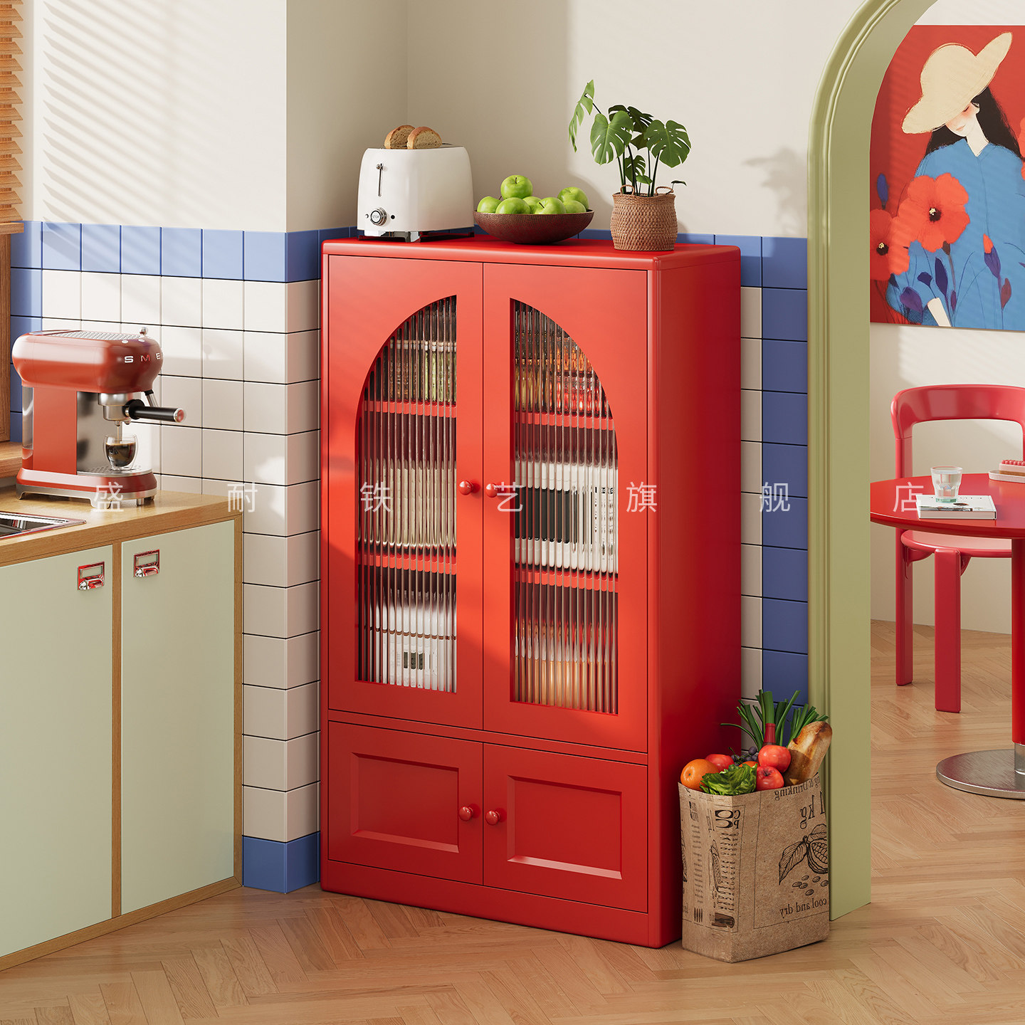 金属橱柜家用厨房置物柜餐边柜包豪斯客厅靠墙储物柜多功能小边柜,住宅家具,餐边柜,淘宝优惠券,粉丝福利购,淘宝优惠卷