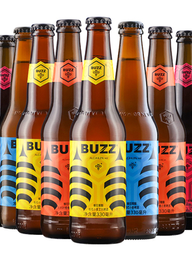 蜂狂buzz啤酒 蜂狂桂花小麦橙香小麦 国产精酿啤酒6瓶组合