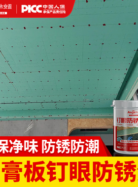 石膏板钉眼防锈漆金属防腐吊顶螺丝钉防锈膏铁红白色水性油漆桶装