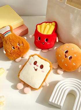 卡通食玩汉堡薯条毛绒鞋扣胸针款