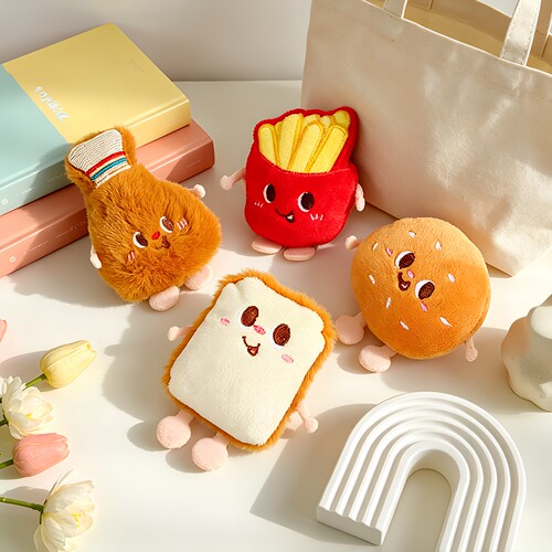 卡通食玩汉堡薯条毛绒鞋扣胸针款