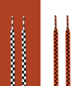 黑橙白色格子鞋 适配万斯vans棋盘格解构高低帮帆布鞋 板鞋 带男女潮