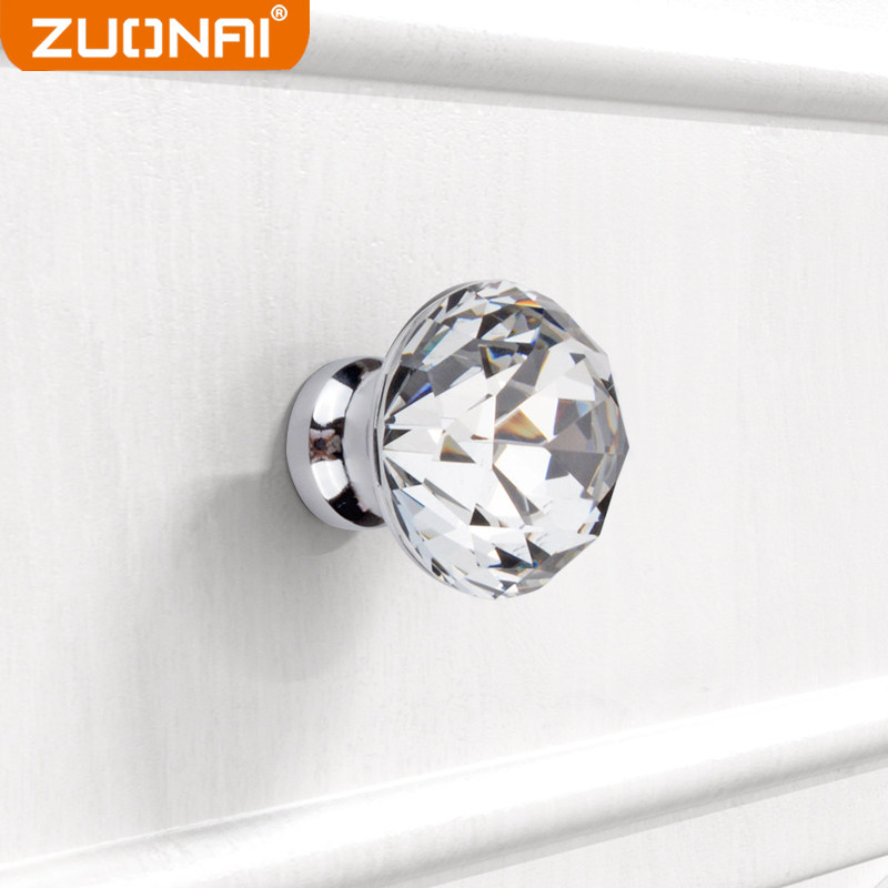 水晶拉手高档金色轻奢橱柜衣柜抽屉现代简约欧式柜子柜门圆形把手