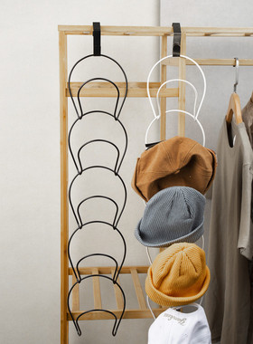 5个装门后挂钩衣帽架挂帽子整理收纳神器家用铁艺衣柜包包收纳架