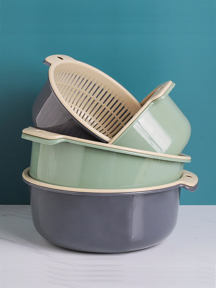 Trays double-deck Leachate Basket Wash rice Artifact Vegetable basin household kitchen Washed Fruit platein the Tableware , Tableware , Fruit bowl/Fruit plate/Hamper  category - from Buy2taobao.com to provide professional Taobao agent buy service