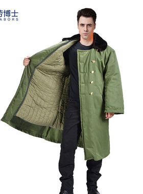 劳博士LBS840大衣冬季加厚长款棉大衣劳保棉袄棉服保安保暖衣军绿