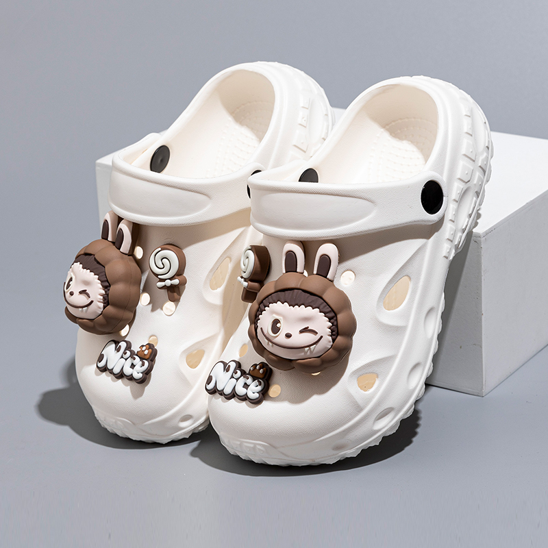 2025新款洞洞鞋男女童夏天卡通拉布布包头户外凉拖鞋宝宝沙滩鞋夏