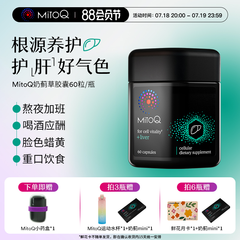 MITOQ奶蓟草胶囊进口加班熬夜