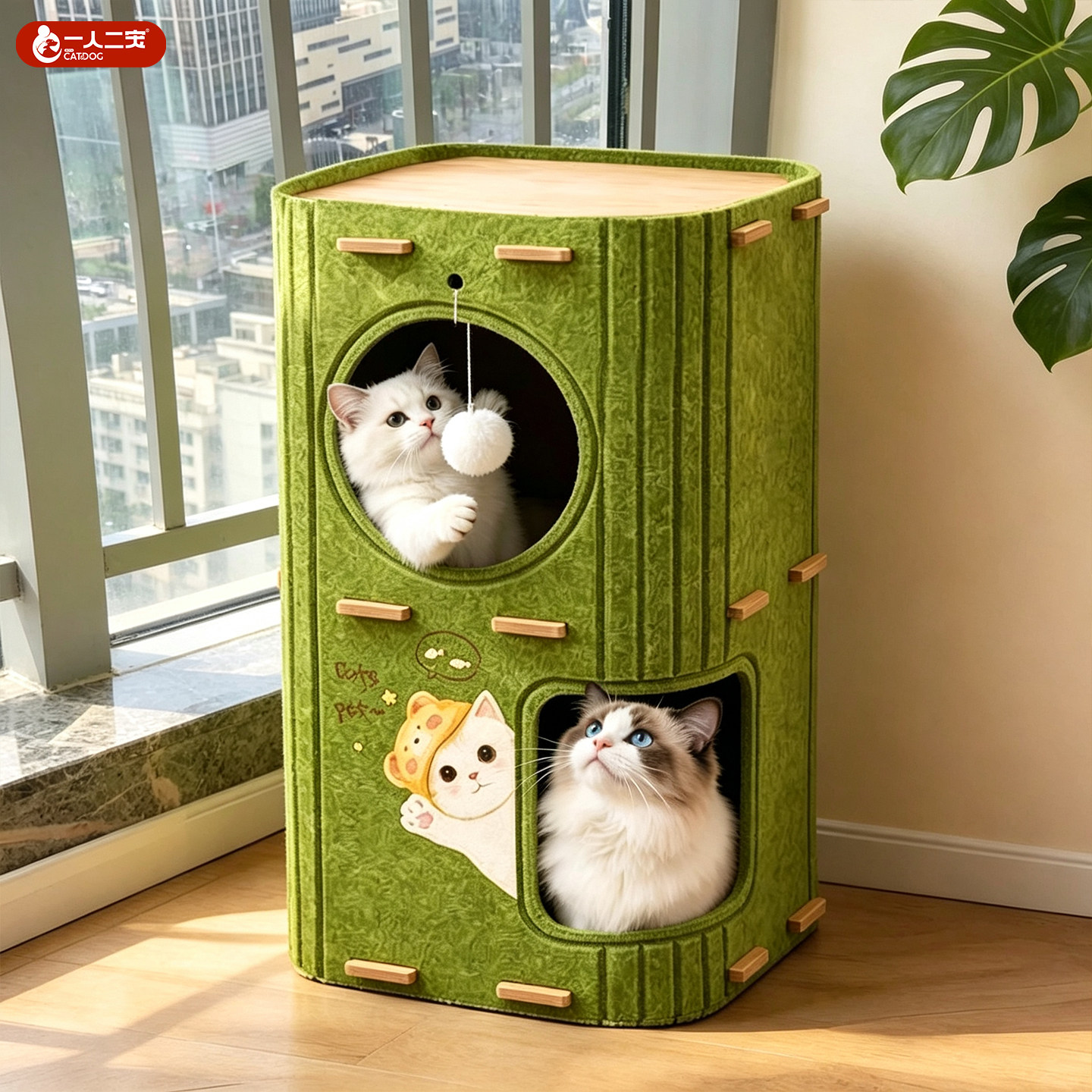 猫爬架猫窝抓板三层一体别墅窝图片