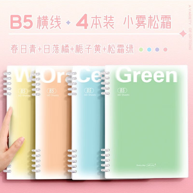 金值4本装活页本高颜值笔记本子初高中学生考研线圈错题本可拆卸