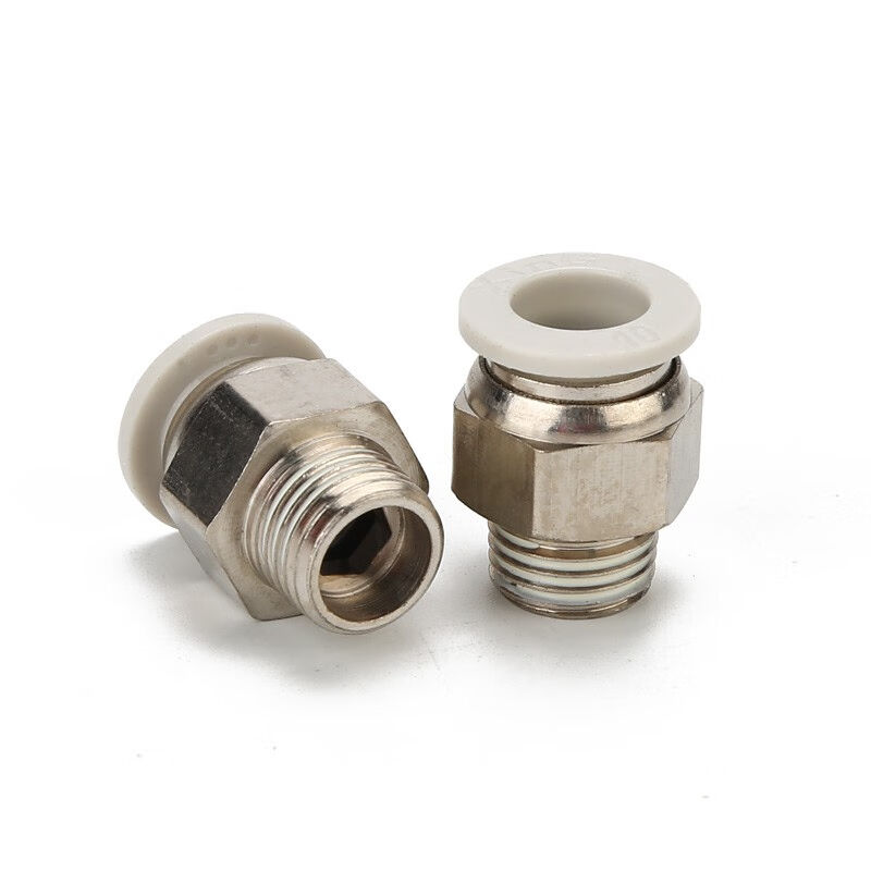 鑫官PC直通螺纹接头PC8-02白色APC8-01快速接头APC10-01PC10-02直