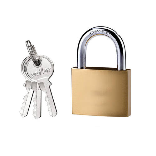 弘工仿铜挂锁机箱锁家用防盗通开小锁头柜子锁大门锁锁具32mm短梁