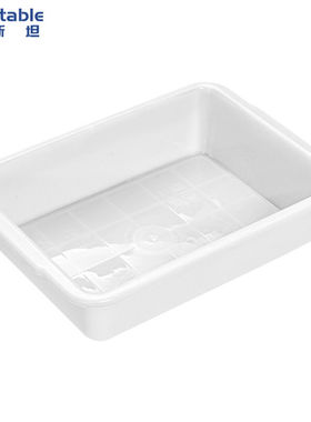 稳斯坦W8白色塑料盒子方盘零件盒周转箱筐物料盒元件盒分拣篮子35