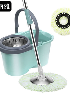 康丽雅K-1374免手洗懒人旋转拖把带桶手压式甩水地拖墩布套装北欧