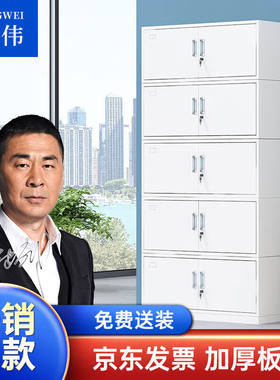 中伟文件柜办公柜钢制铁皮柜资料柜档案柜储物柜分五节文件柜