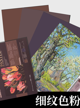 盟友细纹色粉纸160g加厚灰色有色专业粉画纸彩铅绘画纸a3A4彩色炭笔彩色纸色粉笔油画棒专用色粉本双面绘画纸