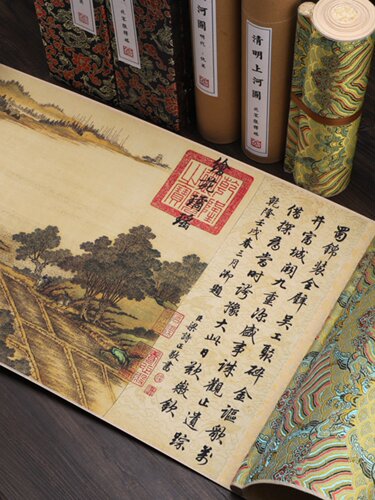 清明上河图上绘满瞭清英和清代的全景。十幅名画装饰，全画卷高清