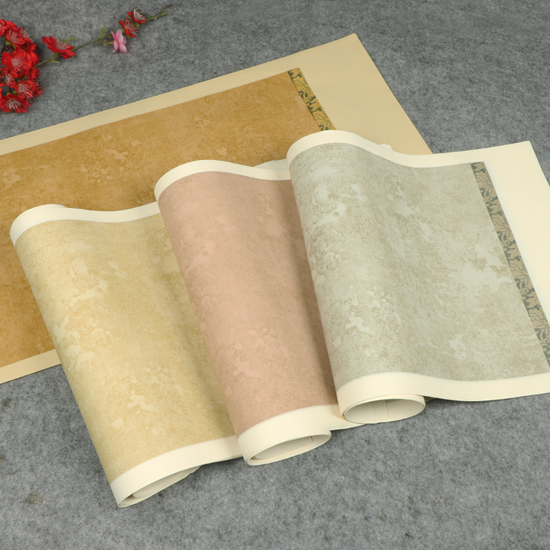 安徽宣纸毛笔字书法专用纸半生半熟做旧仿锦宋条屏作品宣纸微喷打印行草楷书隶书投稿比赛仿古套边宣纸